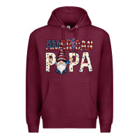 Burgundy american papa with gnome Premium Hoodie - NancyCooperArtShop