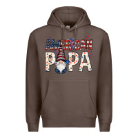 Coffee american papa with gnome Premium Hoodie - NancyCooperArtShop