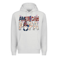 Dove Grey american papa with gnome Premium Hoodie - NancyCooperArtShop