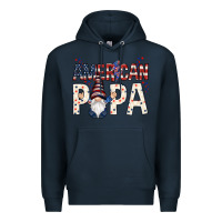 Navy american papa with gnome Premium Hoodie - NancyCooperArtShop