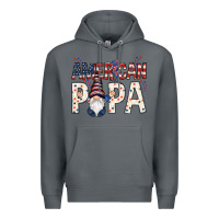 Rock american papa with gnome Premium Hoodie - NancyCooperArtShop