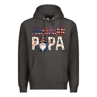 Smoke american papa with gnome Premium Hoodie - NancyCooperArtShop