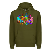 Army Green pride lesbian gay mom sunflower Premium Hoodie - AdoDesignShop