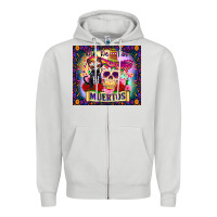 Dove Grey dia de los muertos Zipper Hoodie - Zillion Design Studio