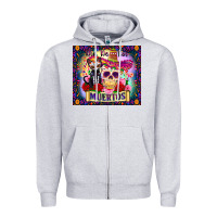 Heather Grey dia de los muertos Zipper Hoodie - Zillion Design Studio