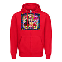 Red dia de los muertos Zipper Hoodie - Zillion Design Studio