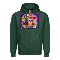 Sports Green dia de los muertos Zipper Hoodie - Zillion Design Studio
