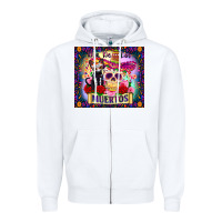 White dia de los muertos Zipper Hoodie - Zillion Design Studio