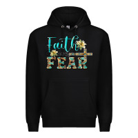 Black faith over fear with cross Premium Hoodie - BarkalooDesign