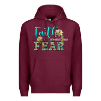 Burgundy faith over fear with cross Premium Hoodie - BarkalooDesign