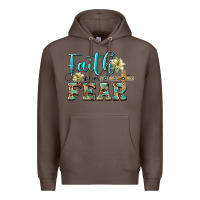 Coffee faith over fear with cross Premium Hoodie - BarkalooDesign
