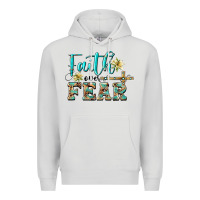 Dove Grey faith over fear with cross Premium Hoodie - BarkalooDesign