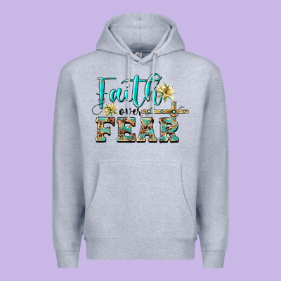 Faith Over Fear With Cross Premium Hoodie Designed By Barkaloodesign