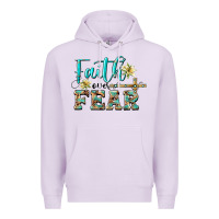 Lilac faith over fear with cross Premium Hoodie - BarkalooDesign