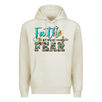 Oatmeal Heather faith over fear with cross Premium Hoodie - BarkalooDesign