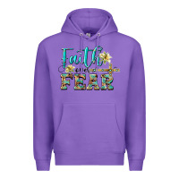 Purple faith over fear with cross Premium Hoodie - BarkalooDesign