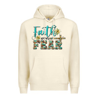 Sandshell faith over fear with cross Premium Hoodie - BarkalooDesign