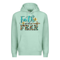 Seafoam faith over fear with cross Premium Hoodie - BarkalooDesign