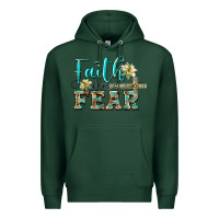 Sports Green faith over fear with cross Premium Hoodie - BarkalooDesign