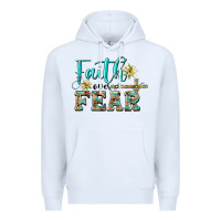 White faith over fear with cross Premium Hoodie - BarkalooDesign