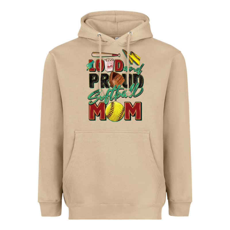 Loud And Proud Softball Mom Heavyweight Hoodie by Zillion Design Studio | Teevron