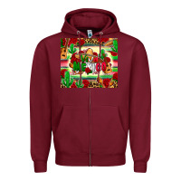 Burgundy viva mexico Zipper Hoodie - Zillion Design Studio