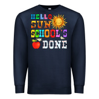 Navy hello sun schools done Premium Sweatshirt - HRA Design Shop