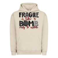 Pigment French Oak fragile like a bomb ready to explode Urban Hoodie - MaliasSmallBusiness