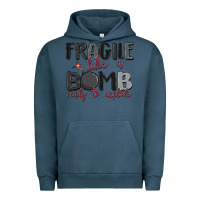 Pigment Midnight Navy fragile like a bomb ready to explode Urban Hoodie - MaliasSmallBusiness