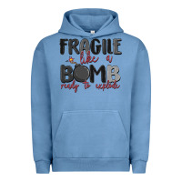 Pigment Pebble Blue fragile like a bomb ready to explode Urban Hoodie - MaliasSmallBusiness
