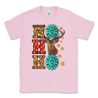 Bubblegum Pink Gemstone And Reindeer Christmas Ho Ho Ho Classic Tee - RanaPortraitStore