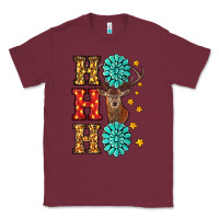 Burgundy Gemstone And Reindeer Christmas Ho Ho Ho Classic Tee - RanaPortraitStore