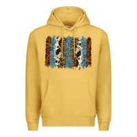 Antique Gold tool leather leopard cowhide backround Premium Hoodie - RanaPortraitStore