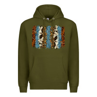 Army Green tool leather leopard cowhide backround Premium Hoodie - RanaPortraitStore