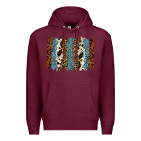 Burgundy tool leather leopard cowhide backround Premium Hoodie - RanaPortraitStore