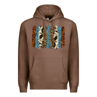 Chestnut tool leather leopard cowhide backround Premium Hoodie - RanaPortraitStore