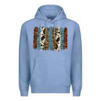 Colony Blue tool leather leopard cowhide backround Premium Hoodie - RanaPortraitStore