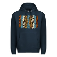 Navy tool leather leopard cowhide backround Premium Hoodie - RanaPortraitStore