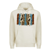 Oatmeal Heather tool leather leopard cowhide backround Premium Hoodie - RanaPortraitStore