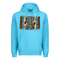 Ocean Blue tool leather leopard cowhide backround Premium Hoodie - RanaPortraitStore