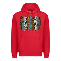 Red tool leather leopard cowhide backround Premium Hoodie - RanaPortraitStore