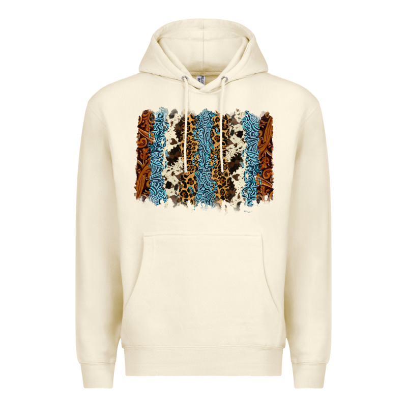 Tool Leather Leopard Cowhide Backround Premium Hoodie by RanaPortraitStore | Teevron