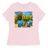 Bubblegum Pink daddy bear native Ladies Tee - BarkalooDesign