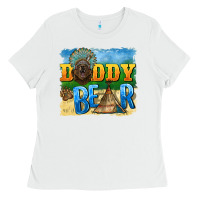 White daddy bear native Ladies Tee - BarkalooDesign