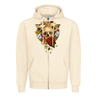 Sandshell Triangle Flower Skeletons Zipper Hoodie - RanaPortraitStore