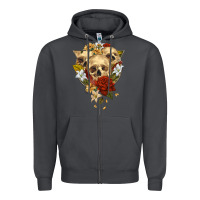 Smoke Triangle Flower Skeletons Zipper Hoodie - RanaPortraitStore