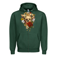 Sports Green Triangle Flower Skeletons Zipper Hoodie - RanaPortraitStore