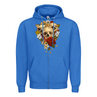 True Royal Triangle Flower Skeletons Zipper Hoodie - RanaPortraitStore