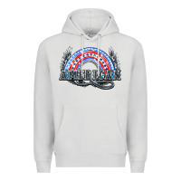 Dove Grey American rainbow Premium Hoodie - NancyCooperArtShop