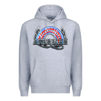 Heather Grey American rainbow Premium Hoodie - NancyCooperArtShop